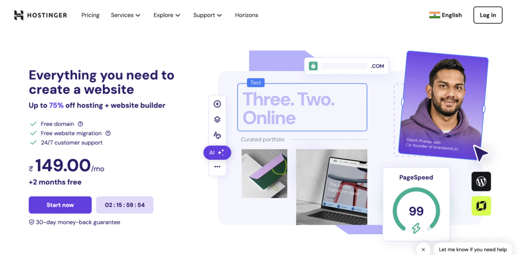 hostinger page